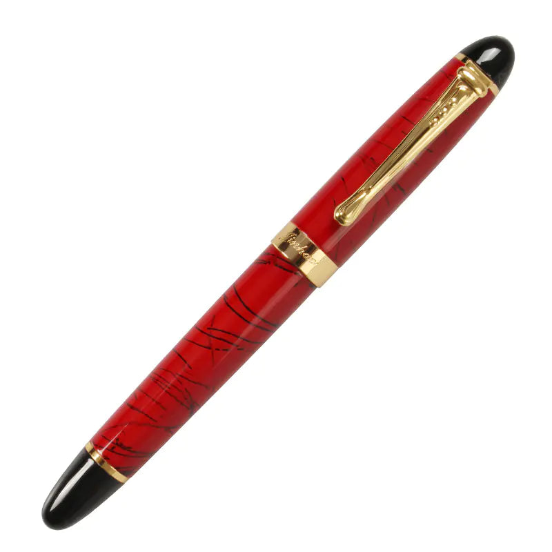 Metal Water-Based Ballpoint Pen and Marble Fountain Pen