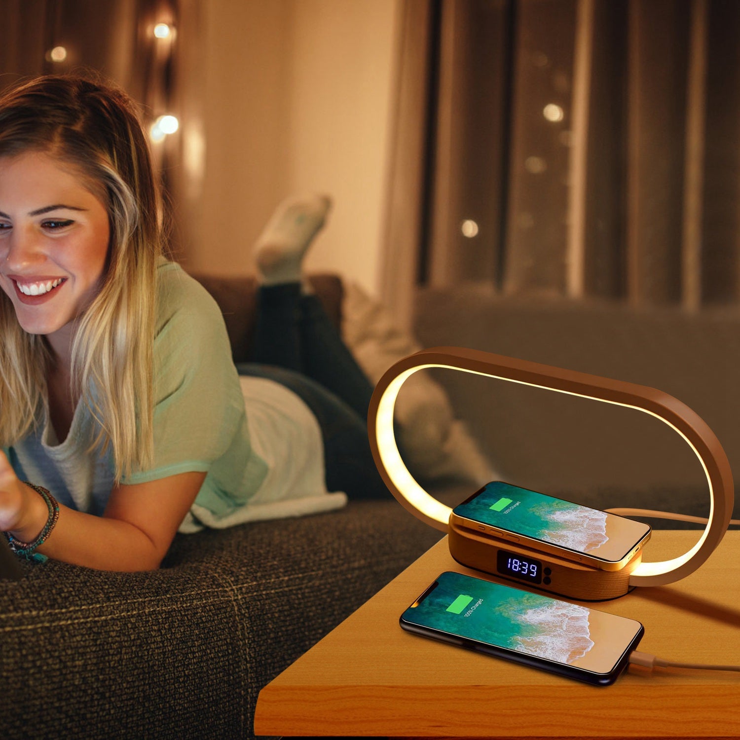 Wireless Charging Bedside Table Lamp