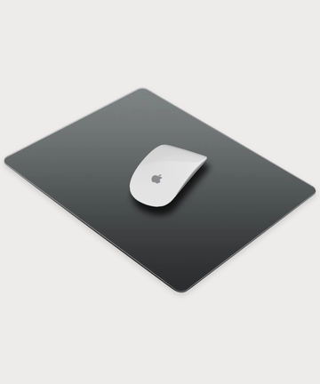 LANGBOHOS Laptop Hard Mousepad Glass Mouse Pad Small Mouse pad Portable Mouse Pad Waterproof and Durable Easy Clean Comes with a Soft Protective Bag Suitable for Mobile Office (Black-9.45 * 7.87)