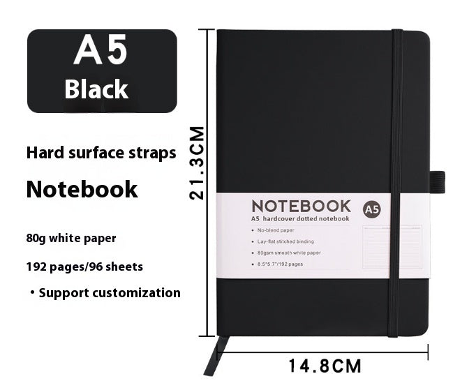 A5 Office Hand Skin Feeling Pu Leather Strap Diary