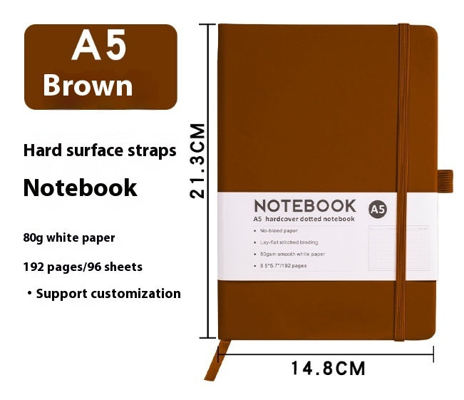 A5 Office Hand Skin Feeling Pu Leather Strap Diary