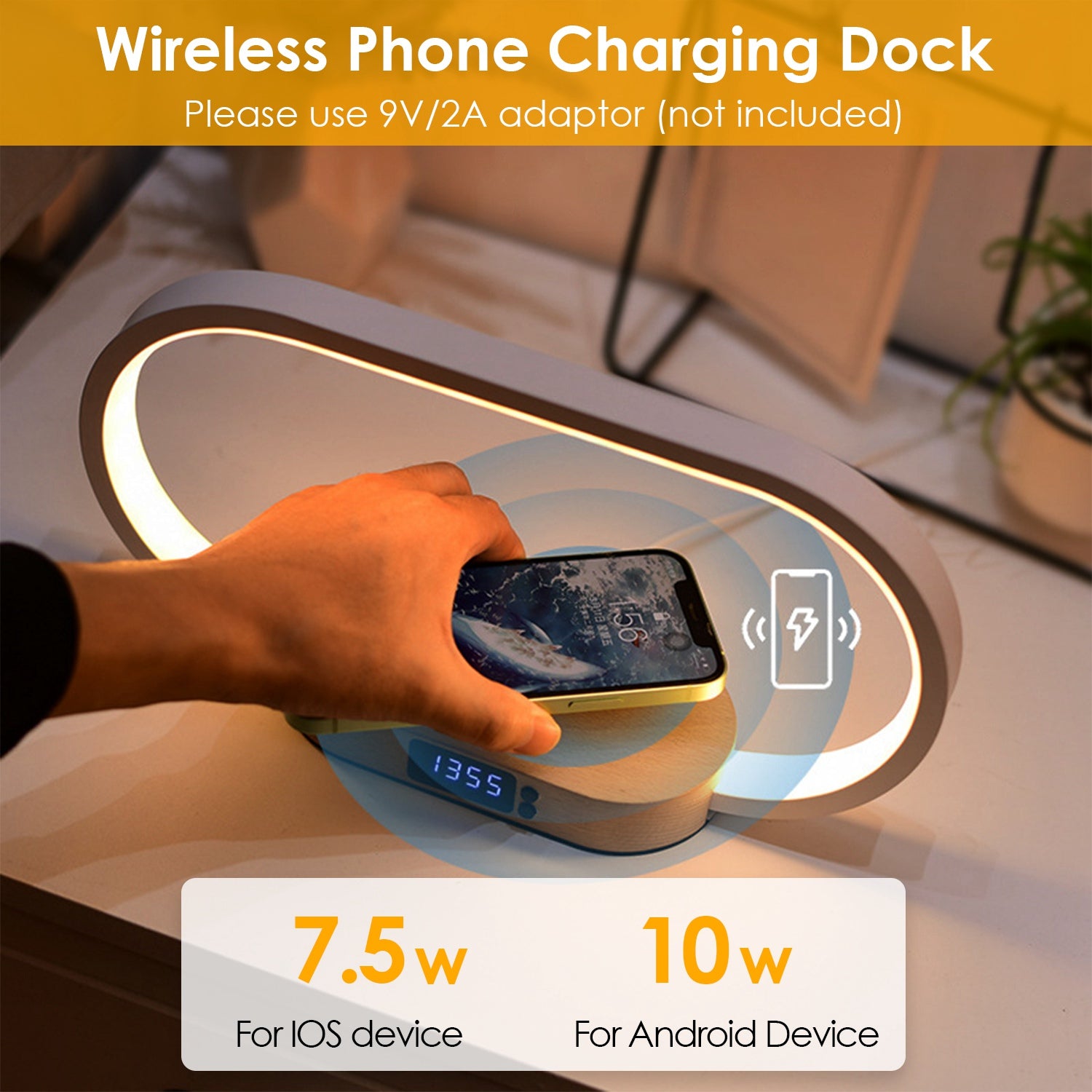 Wireless Charging Bedside Table Lamp