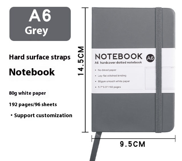 A5 Office Hand Skin Feeling Pu Leather Strap Diary