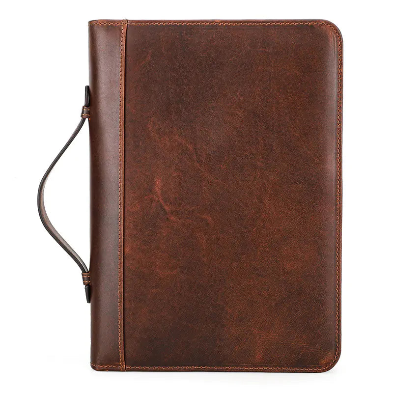 Vintage Leather Portfolio - Notebook Cover and Storage Pouch