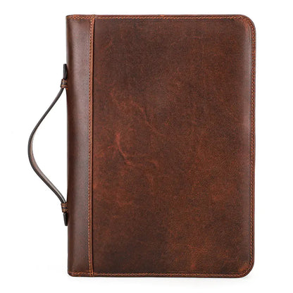 Vintage Leather Portfolio - Notebook Cover and Storage Pouch