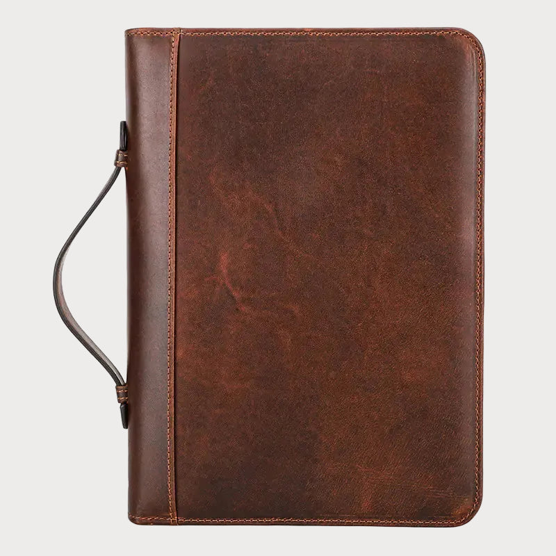 Vintage Leather Portfolio - Notebook Cover and Storage Pouch