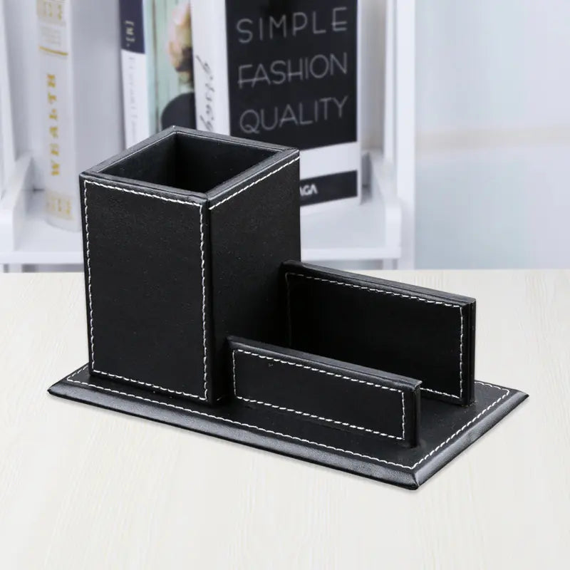 Leather Desk Organizer Set