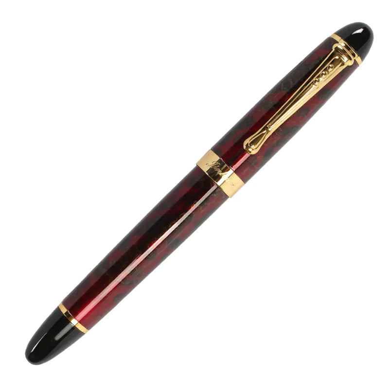Metal Water-Based Ballpoint Pen and Marble Fountain Pen
