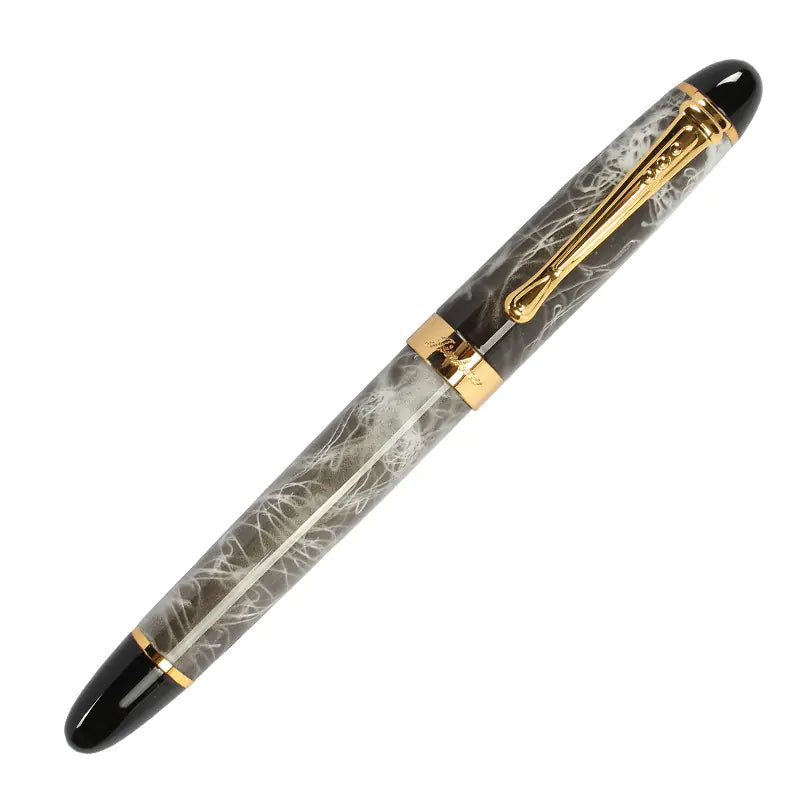 Metal Water-Based Ballpoint Pen and Marble Fountain Pen