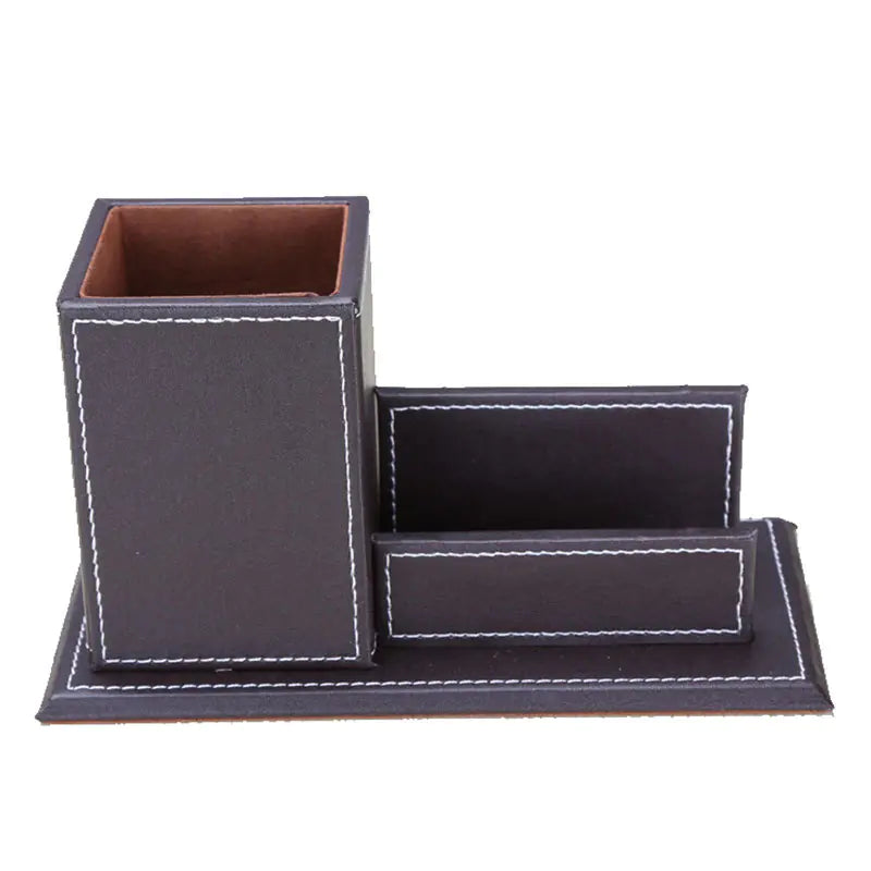 Leather Desk Organizer Set
