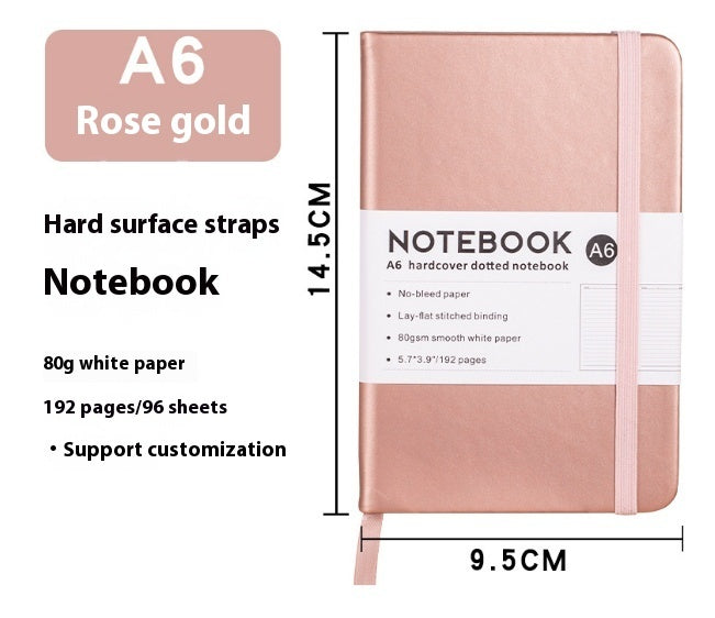 A5 Office Hand Skin Feeling Pu Leather Strap Diary