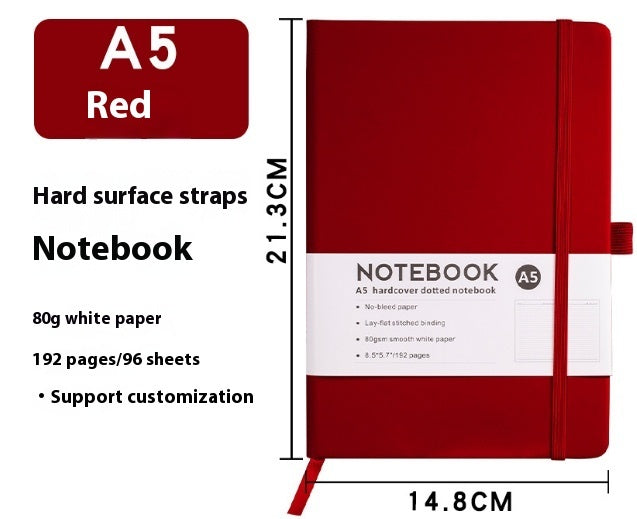 A5 Office Hand Skin Feeling Pu Leather Strap Diary