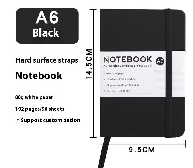 A5 Office Hand Skin Feeling Pu Leather Strap Diary