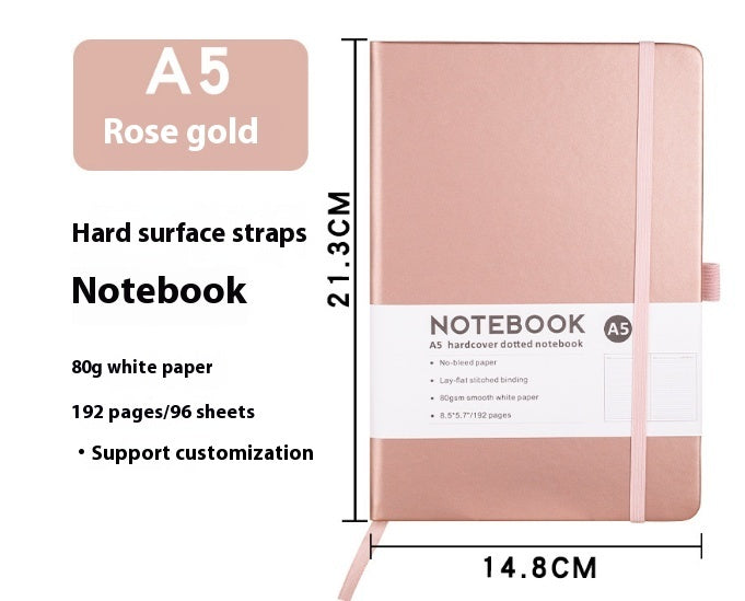 A5 Office Hand Skin Feeling Pu Leather Strap Diary