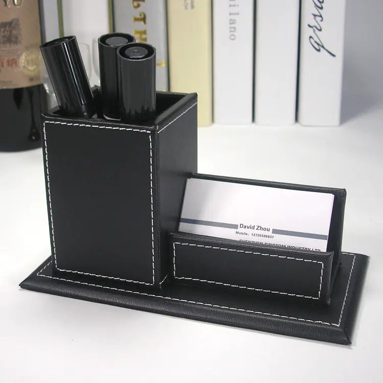 Leather Desk Organizer Set