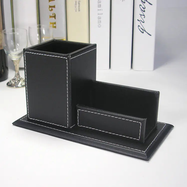 Leather Desk Organizer Set