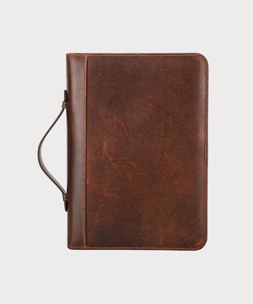 Vintage Leather Portfolio - Notebook Cover and Storage Pouch