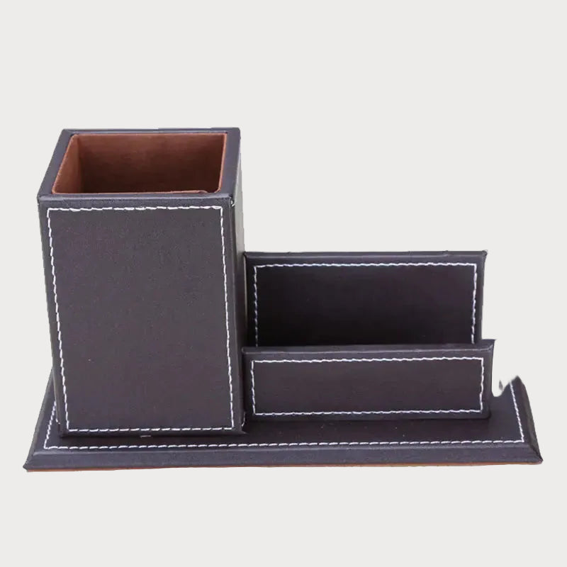 Leather Desk Organizer Set